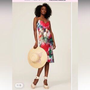 Adam Lippes Collective Womens Floral Silk Slip Dress Multicolored Size 10